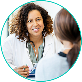 Smiling healthcare provider ready to talk about once-daily ADHD medication options for children and adults