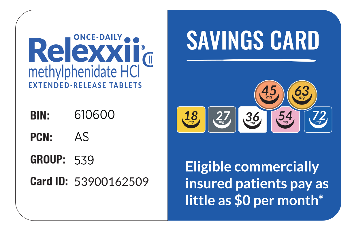 RELEXXII® extended-release ADHD treatment savings card